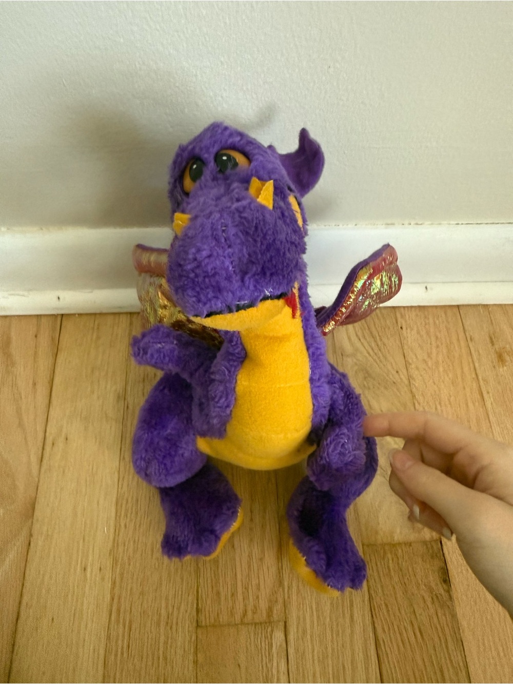 VTG Acme Purple Gold Dragon Mystical Plush 1992 9” iridescent Wings